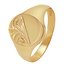 Revere 9ct Yellow Gold Oval Half Engraved Signet Ring