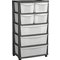 Argos Home 7 Drawer Black Plastic Wide Tower Storage Unit