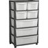 Argos Home 7 Drawer Black Plastic Wide Tower Storage Unit