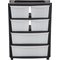 Argos Home 6 Drawer Black Plastic Wide Tower Storage Unit