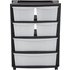Argos Home 6 Drawer Black Plastic Wide Tower Storage Unit