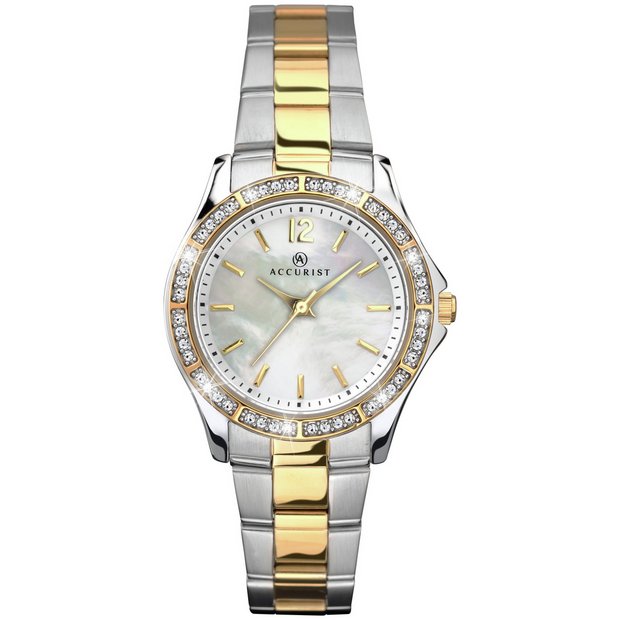 Buy Accurist Ladies' TwoTone Stone Set Bracelet Swarovski Watch at