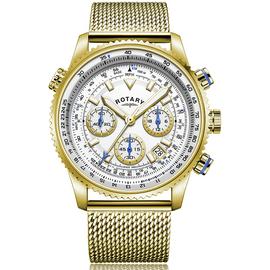Rotary Men's Gold Plated Stainless Steel Mesh Bracelet Watch