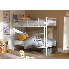 Argos Home Mason Metal Bunk Bed and 2 Kids Mattresses -White