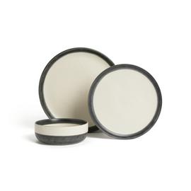 Habitat Stripe 12 Piece Stoneware Dinner Set - Multicoloured