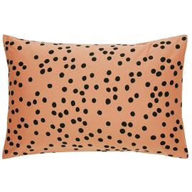 Habitat Penny Cotton Standard Pillowcase Pair - Black & Pink