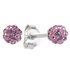 Revere Round Purple Crystal Ball Stud Earrings