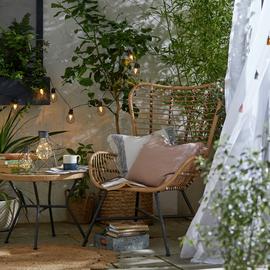 Habitat 2 Seater Bamboo Garden Bistro Set - Natural