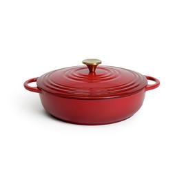 Habitat Country Manor 4 Litre Cast Iron Casserole Dish - Red