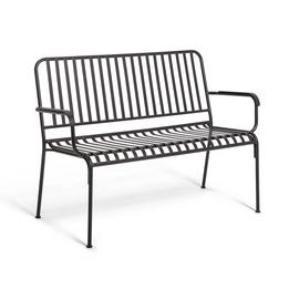 Habitat Indu 2 Seater Metal Bench - Black