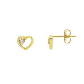 Amelia Grace Open Heart Cubic Zerconia Stud Earrings