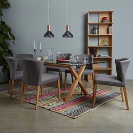 Habitat Bloomsbury Geometric Wool Cut Pile Rug - 170x240cm