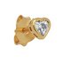 State of Mine Yellow Gold Cubic Zerconia Heart Single Stud