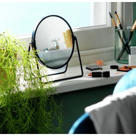 Habitat Matt Black Metal Round Swivel Mirror - 21x19cm