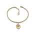 Guess Gold Plated Logo Heart Charm Bracelet 