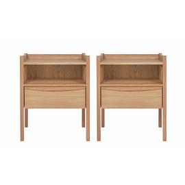 Habitat Derwent 1 Drawer Set of 2 Bedside Table - Oak