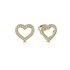 Guess Swarovski Heart Crystal Gold Plated Stud Earrings