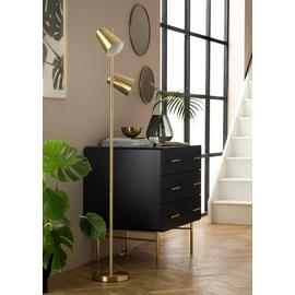 Habitat Iras Brass 2 Light Floor Lamp - Gold