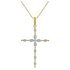 Revere 9ct Gold 0.15ct tw Diamond Cross Pendant Necklace