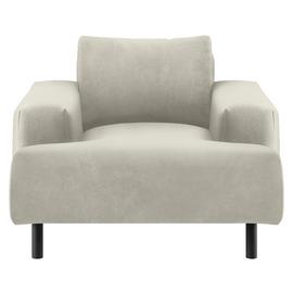 Habitat Julien Velvet Armchair - Natural