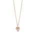 Guess Rose Gold Plated Logo Heart Pendant 18 Inch Necklace