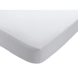 Habitat Stonewashed Plain White Flat Sheet
