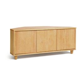 Habitat Grooved Storage 3 Door Corner TV Unit - Light Wood