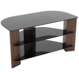 AVF Up To 42 Inch TV Stand - Black Glass and Walnut Effect
