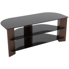 AVF Up To 55 Inch TV Stand - Black Glass and Walnut Effect