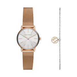 Armani Exchange Ladies Rose Gold Watch Gift Set