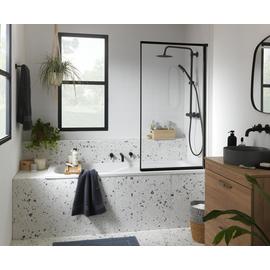 Argos Home 1375x755mm Fully Framed Bath Shower Screen Black