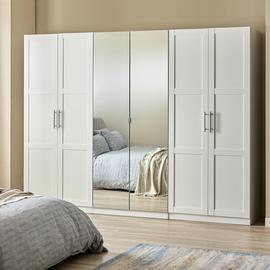 Habitat Munich Panelled 6 Door Mirror Wardrobe