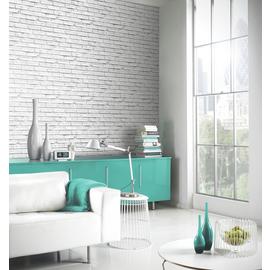 Arthouse Brick White Wallpaper