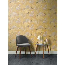 Arthouse Japanese Garden Ochre Yellow Wallpaper