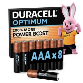 Duracell Optimum Alkaline AAA Batteries - Pack of 8
