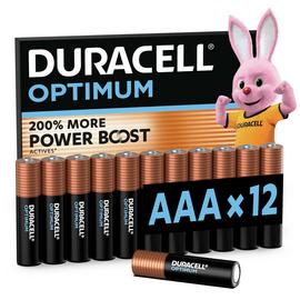 Duracell Optimum Alkaline AAA Batteries - Pack of 12