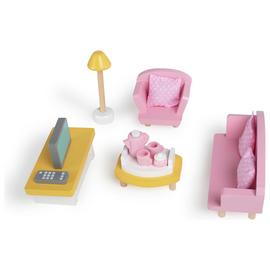 Doll House Wooden Living Room Set