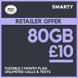 SMARTY 80GB 30 Day Pay As You Go SIM Card