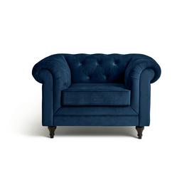 Habitat Chesterfield Velvet Armchair - Blue