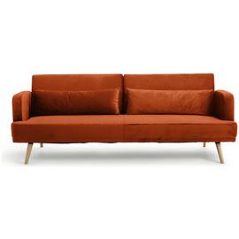 Habitat Andy Velvet 3 Seater Clic Clac Sofa Bed - Orange
