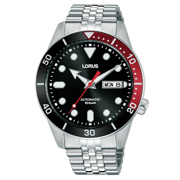 Buy Lorus Automatic Stainless Steel Black Dial Bracelet Watch