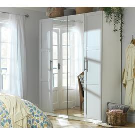 Habitat Munich Panelled 4 Door Mirror Wardrobe