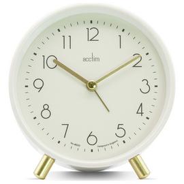 Acctim Fossen Metal Alarm Clock - White