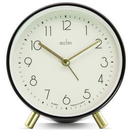 Acctim Fossen Metal Alarm Clock - Black