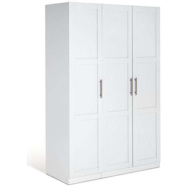 Argos 3 door store white wardrobe