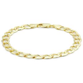 Revere 9ct Yellow Gold Italian Diamond Cut Curb Bracelet