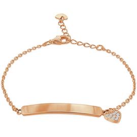 18ct Rose Gold Plated Silver Personalised Charm ID Bracelet
