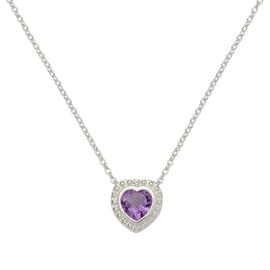 Revere Sterling Silver Amethyst Heart Pendant - February