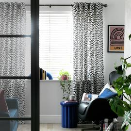 Habitat Dalmatian Print Lined Eyelet Curtains