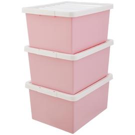 Argos Home 3 x 27L Storage Boxes - Pink